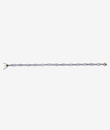 Icy Aqua Diamond Tennis Bracelet