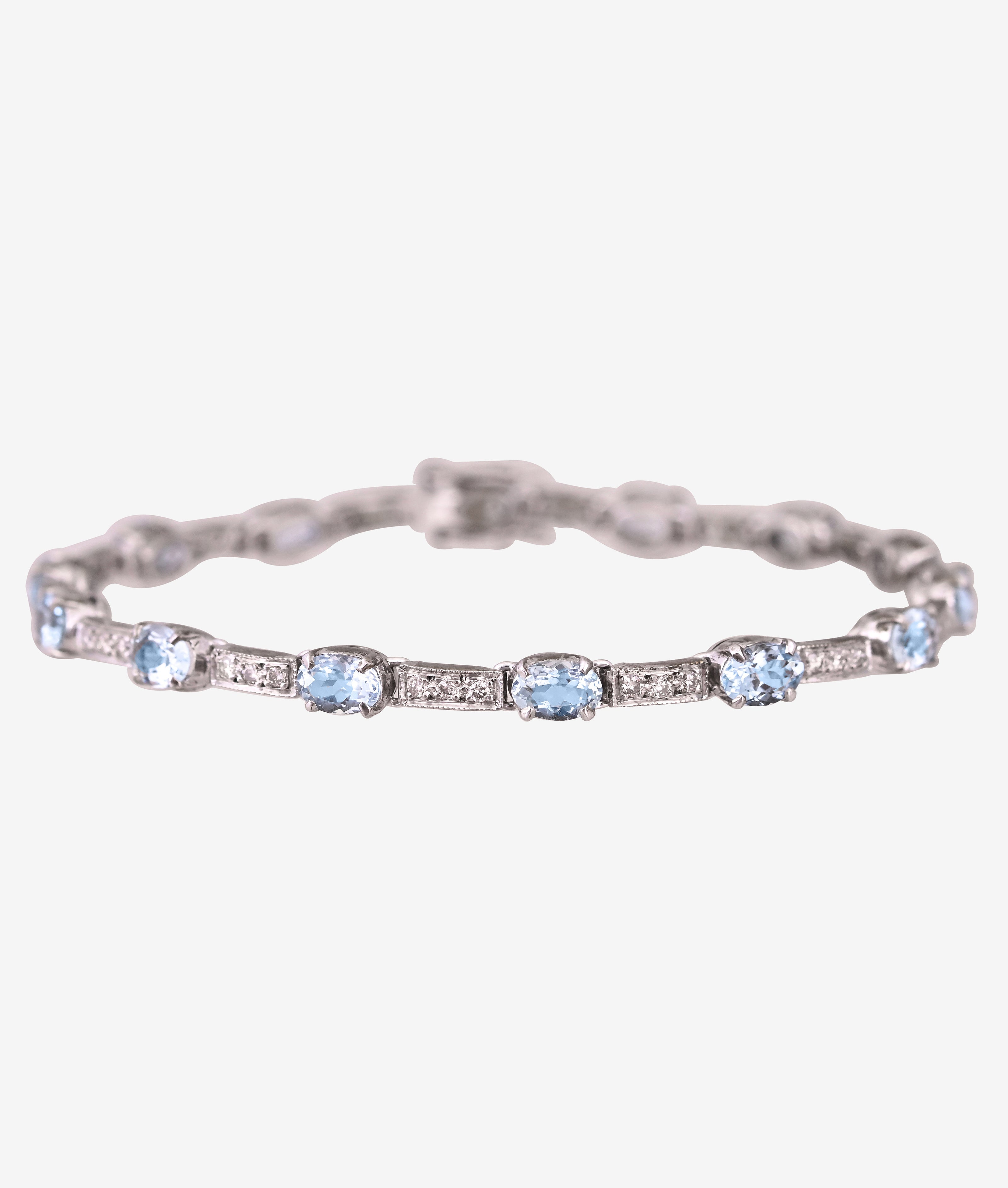 Icy Aqua Diamond Tennis Bracelet
