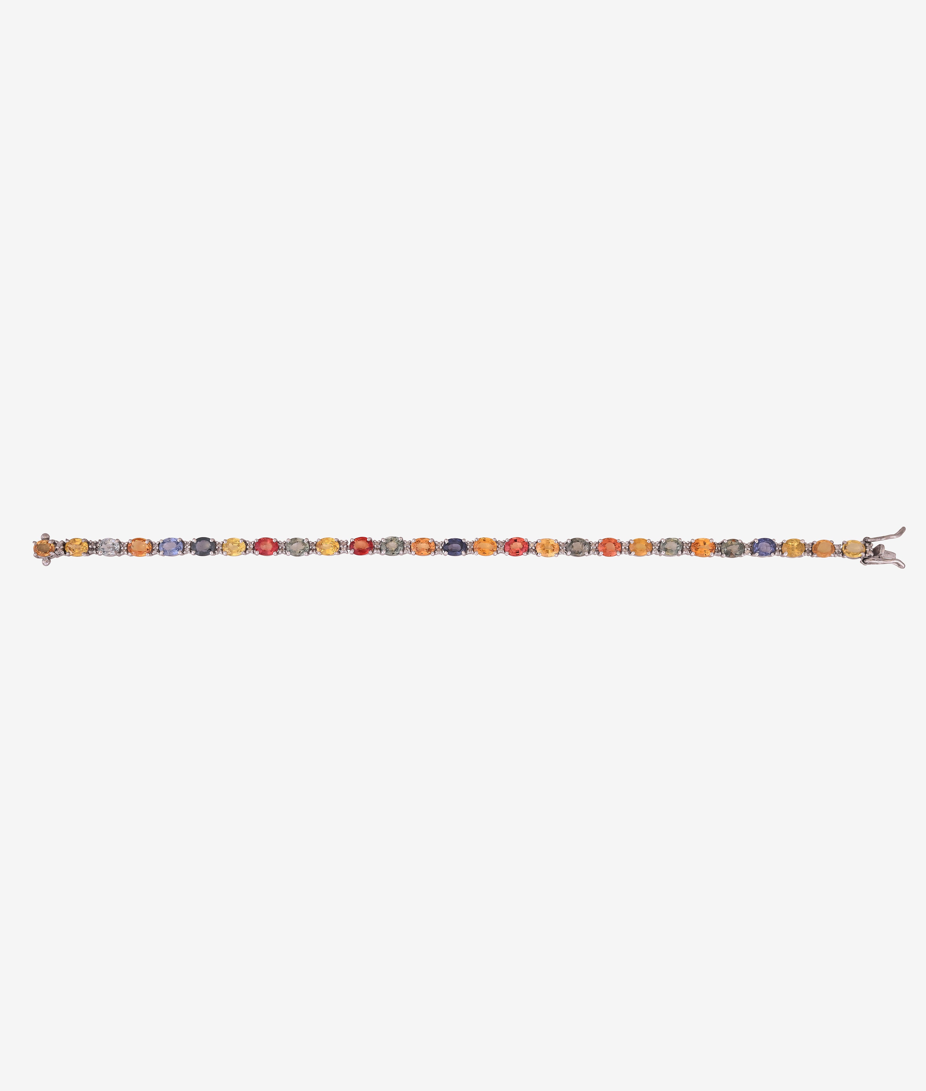 Exquisite Multi-Sapphire & Diamond Tennis Bracelet