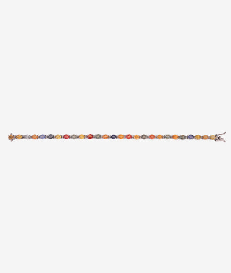 Exquisite Multi-Sapphire & Diamond Tennis Bracelet