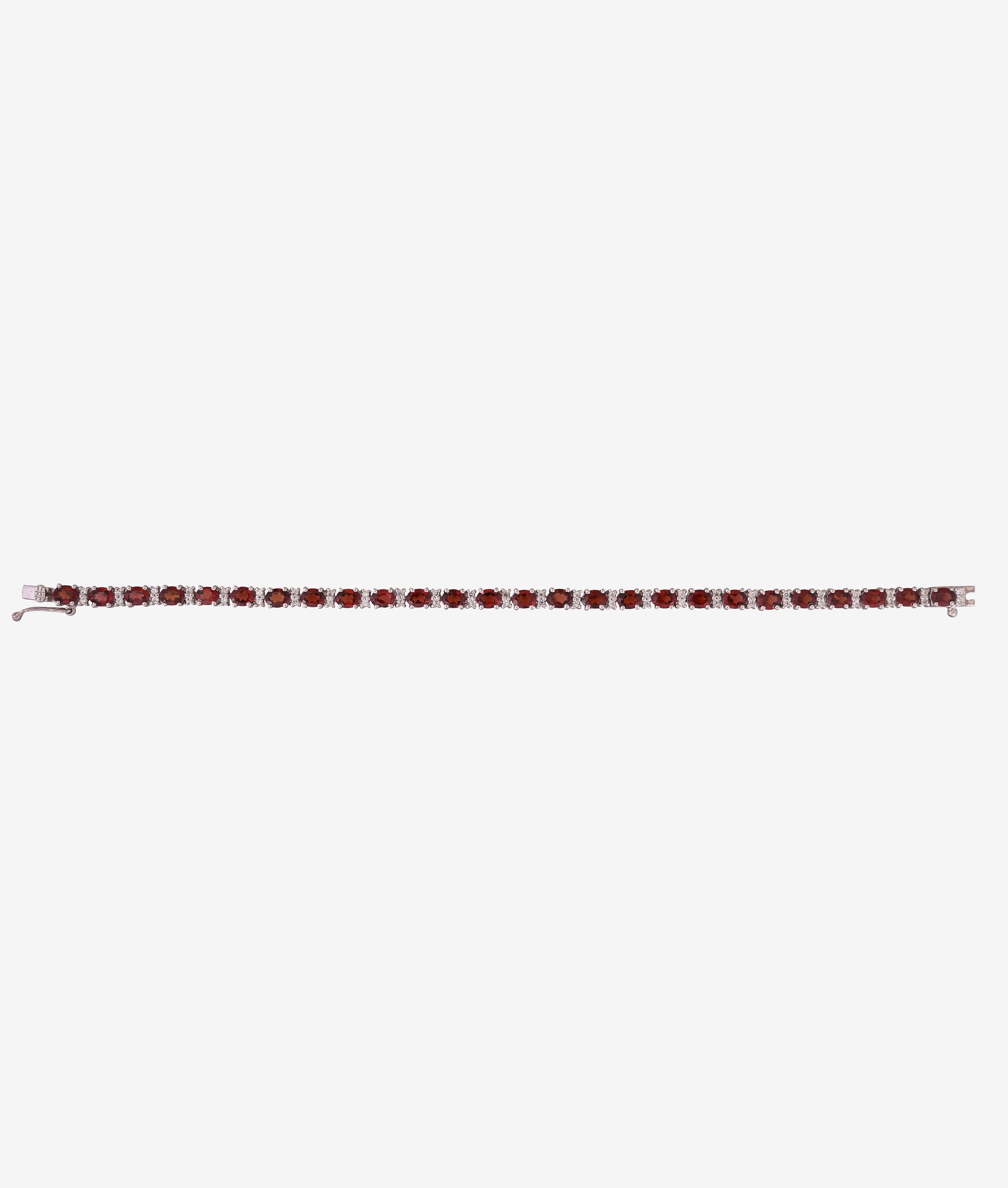 Fiery Red Garnet Line Bracelet