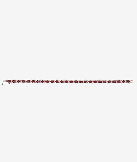 Fiery Red Garnet Line Bracelet