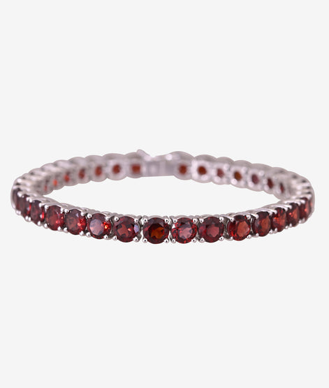 Deep Red Garnet Statement Bracelet