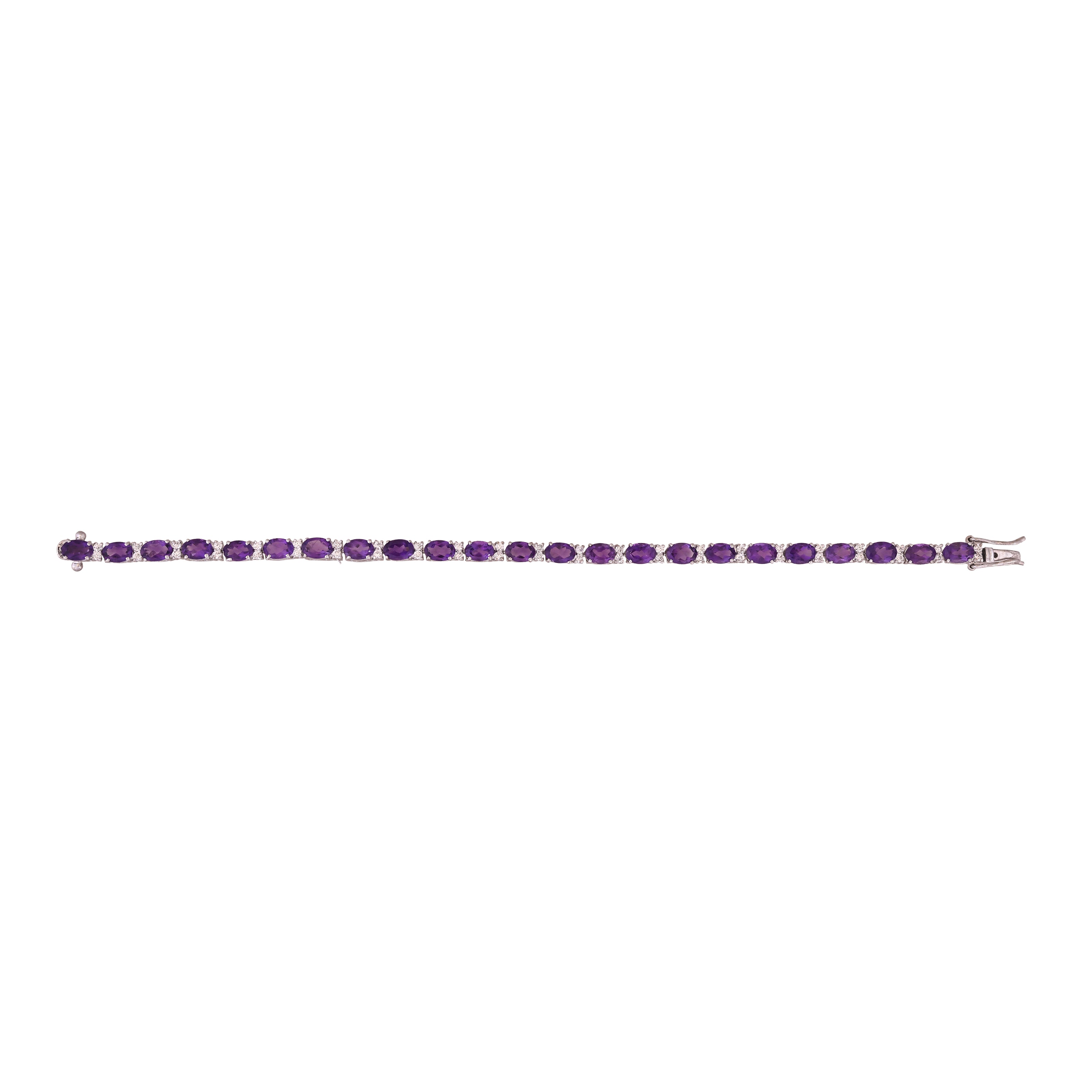 Oval Amethyst Tennis Bracelet