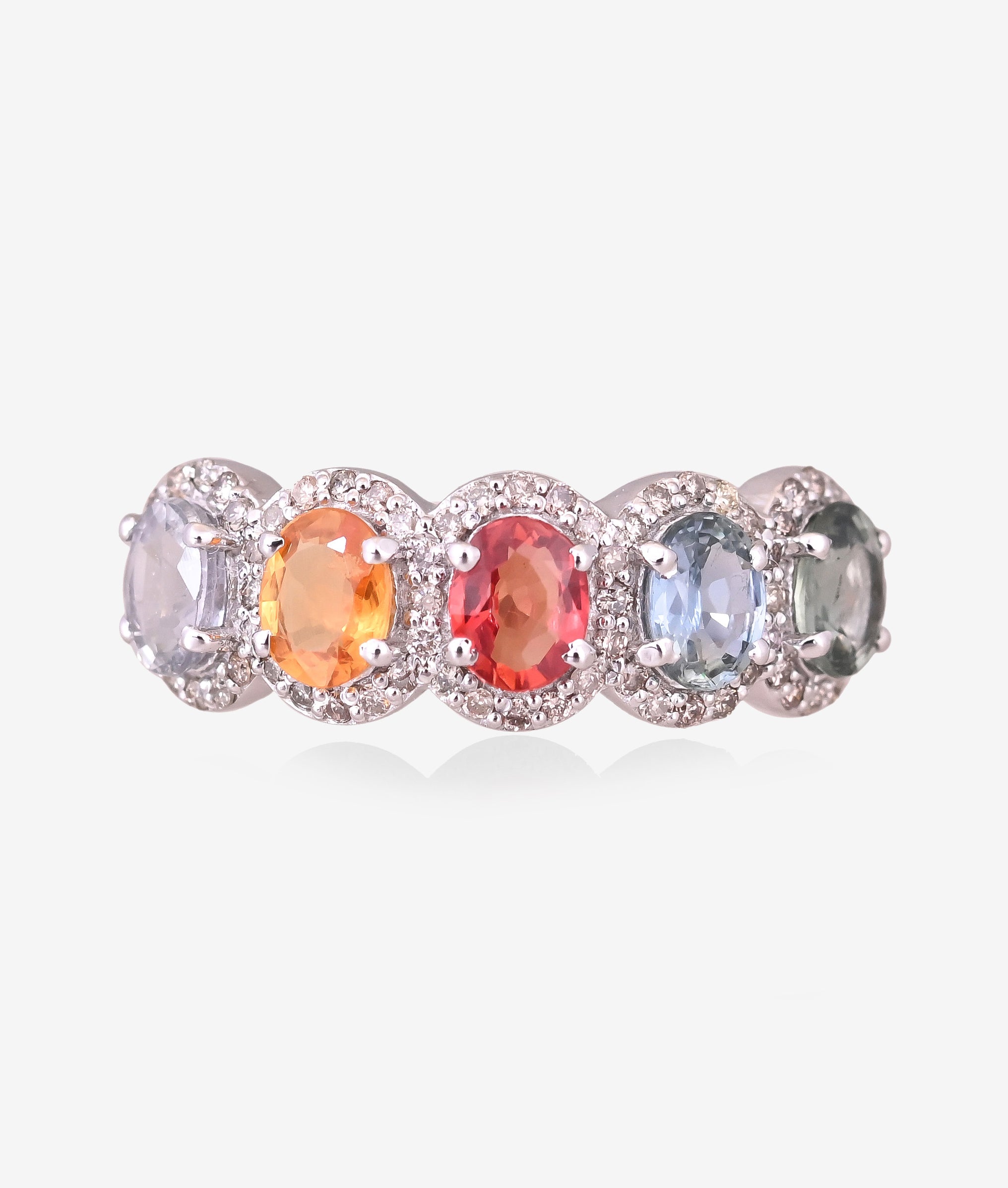 Vibrant Multi Sapphire Diamond Cocktail Ring