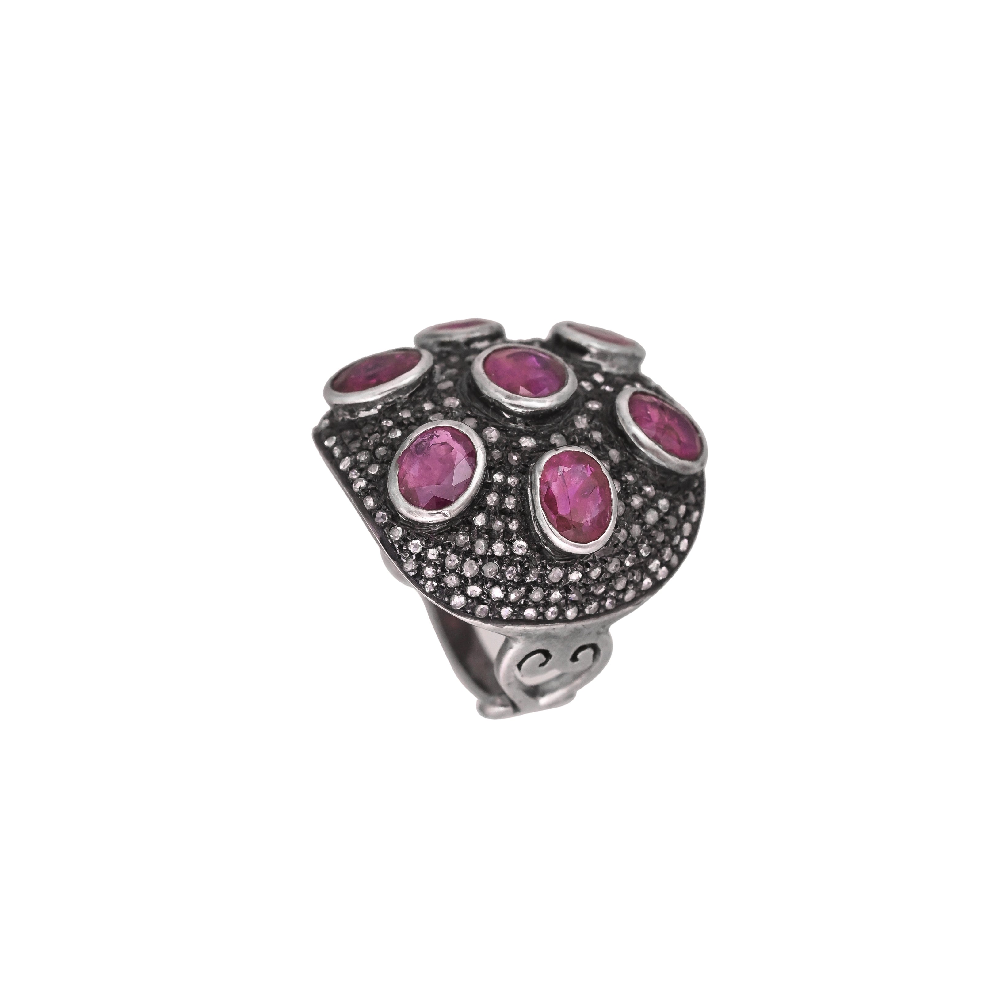 Regal Ruby & Diamond Chakri Ring