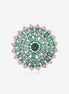 Geometric Emerald and Diamond Eternity Ring