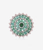 Geometric Emerald and Diamond Eternity Ring