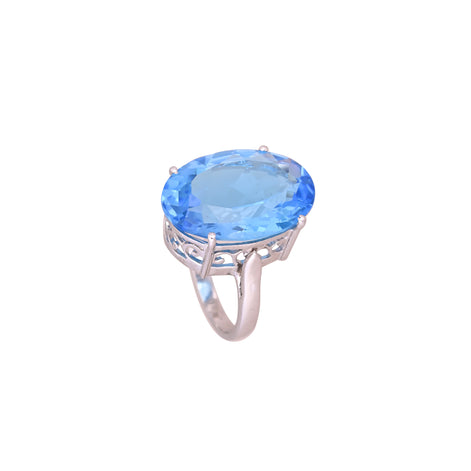 Serene Blue Topaz Solitaire Ring