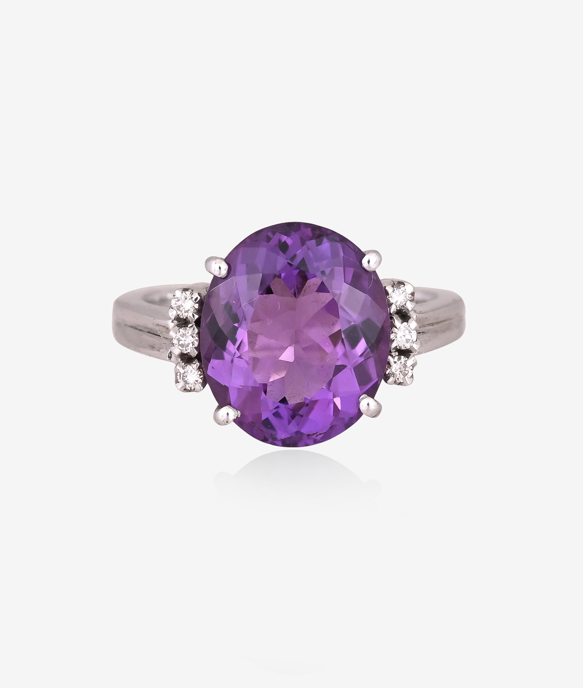 Purple Aura Amethyst Spark Ring
