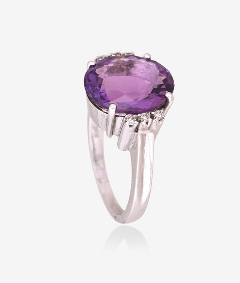 Purple Aura Amethyst Spark Ring