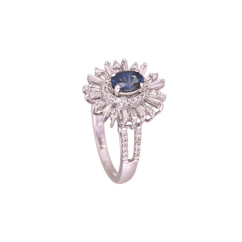 Blue Royale Sapphire Diamond Ring