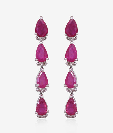 Dazzling Ruby Drop Earrings