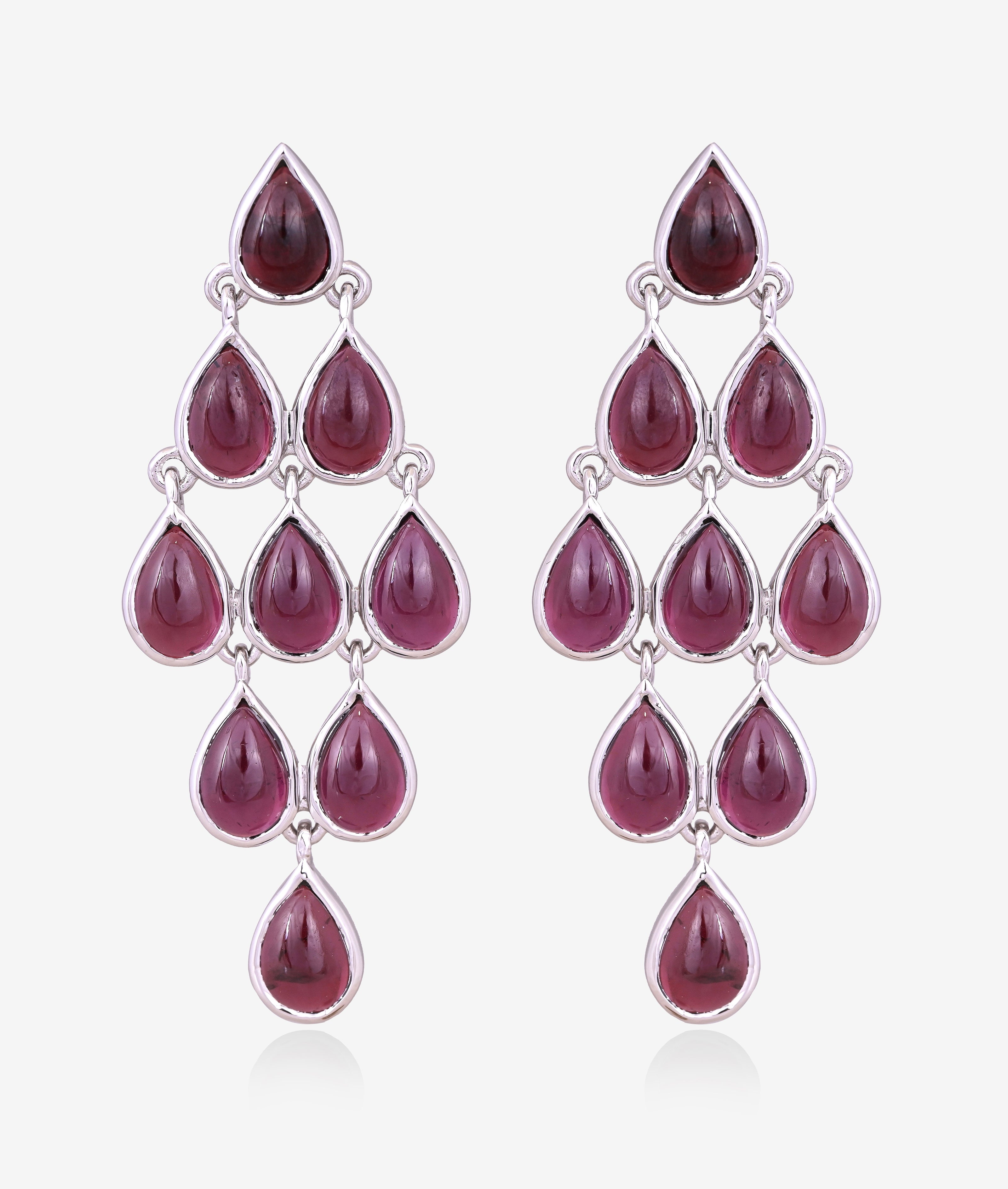 Passionate Red Garnet Teardrop Earrings