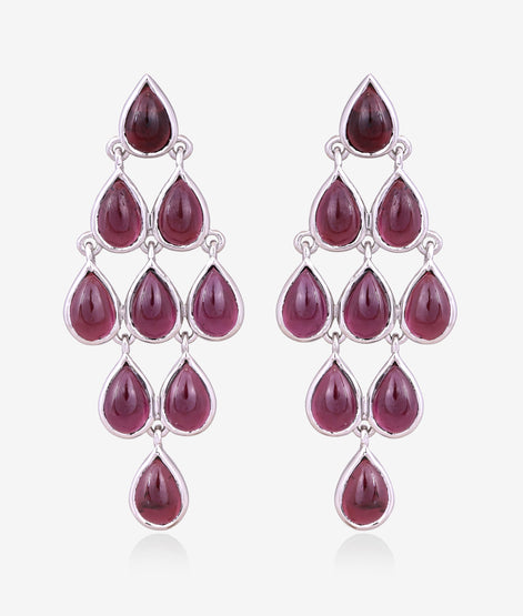 Passionate Red Garnet Teardrop Earrings