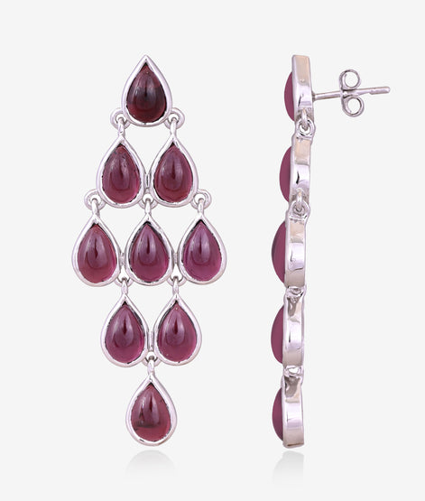 Passionate Red Garnet Teardrop Earrings