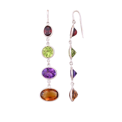 Prismatic Glow Multi-Stone Earrings