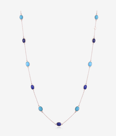 Twilight Duo Lapis & Turquoise Chain