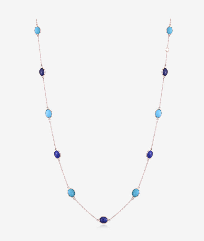 Twilight Duo Lapis & Turquoise Chain