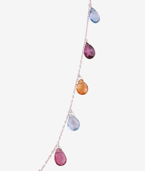 Vibrant Multi Stone Chain Necklace