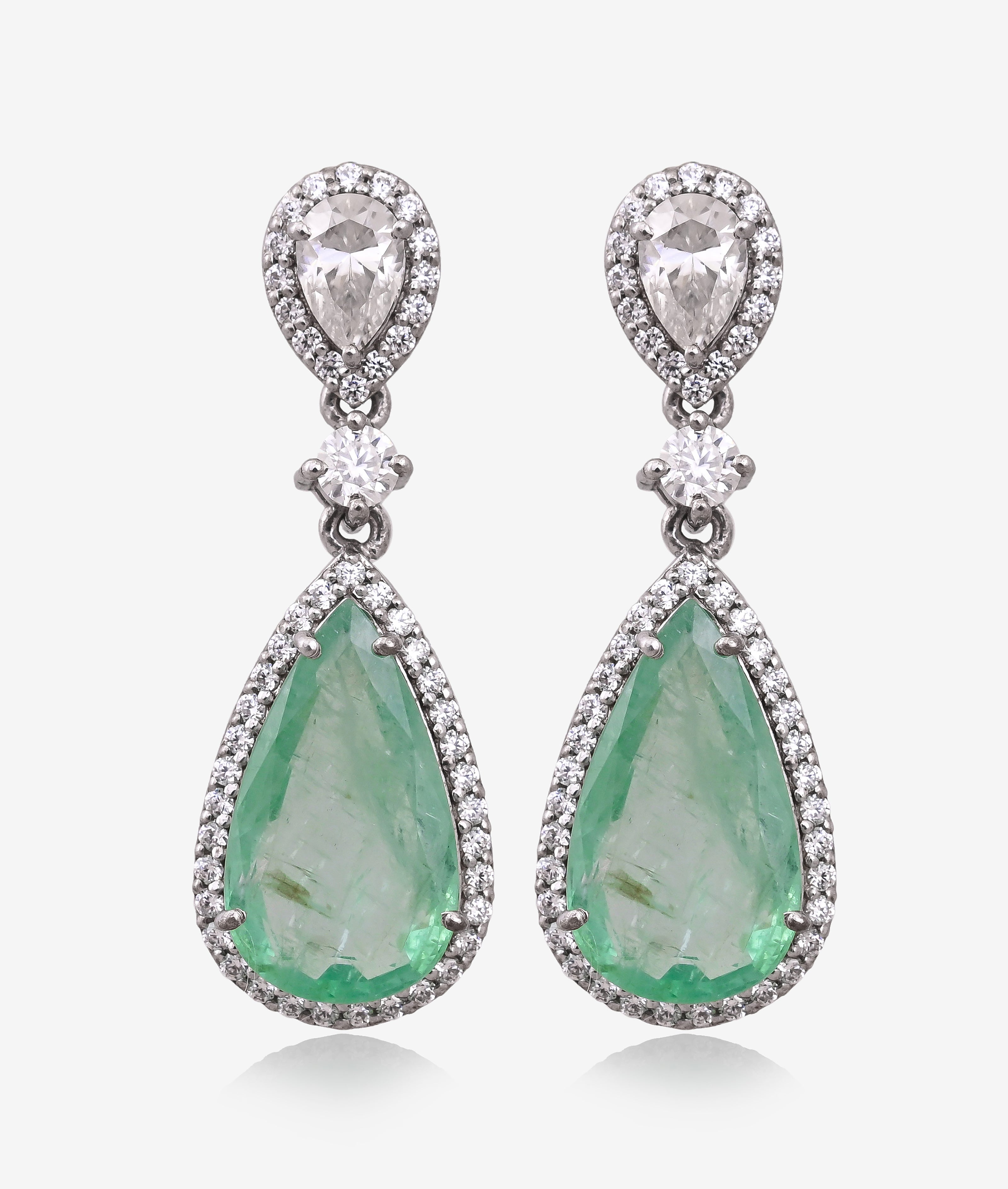 Lush Emerald Cut Moissanite Necklace Set