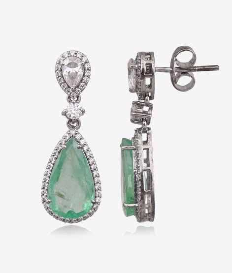 Lush Emerald Cut Moissanite Necklace Set