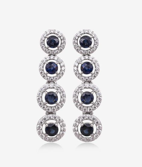 Regal Deep Blue Sapphire Necklace Set