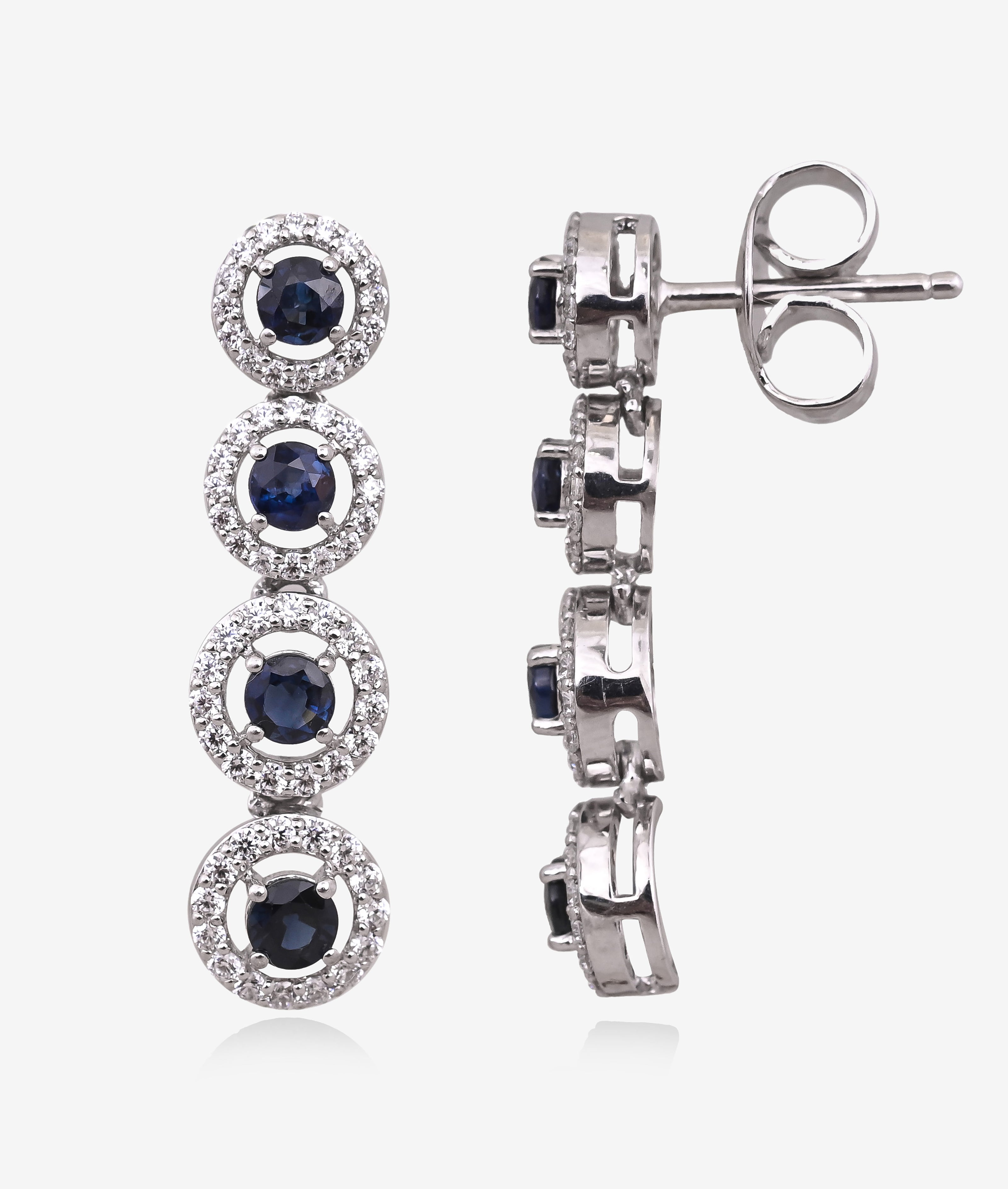 Regal Deep Blue Sapphire Necklace Set