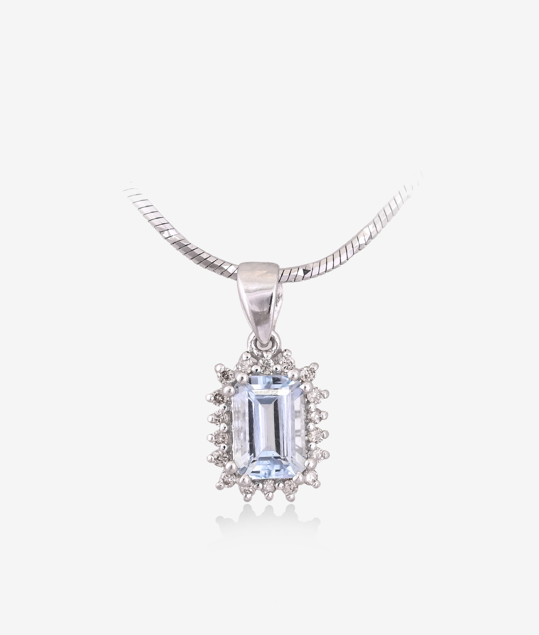 Icy Blue Aqua Diamond Necklace Set of 3 Piece
