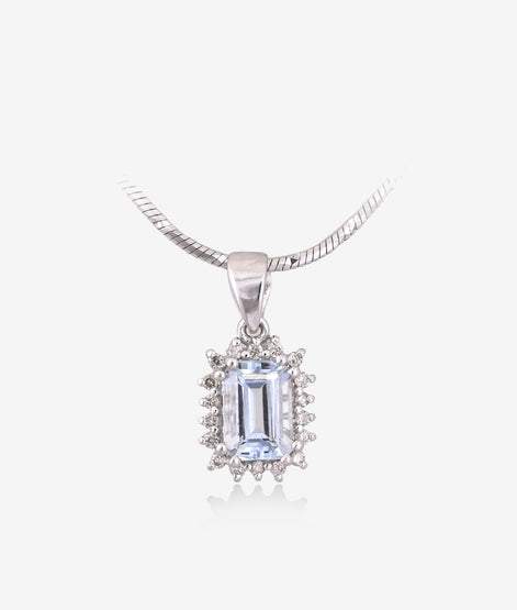 Icy Blue Aqua Diamond Necklace Set of 3 Piece