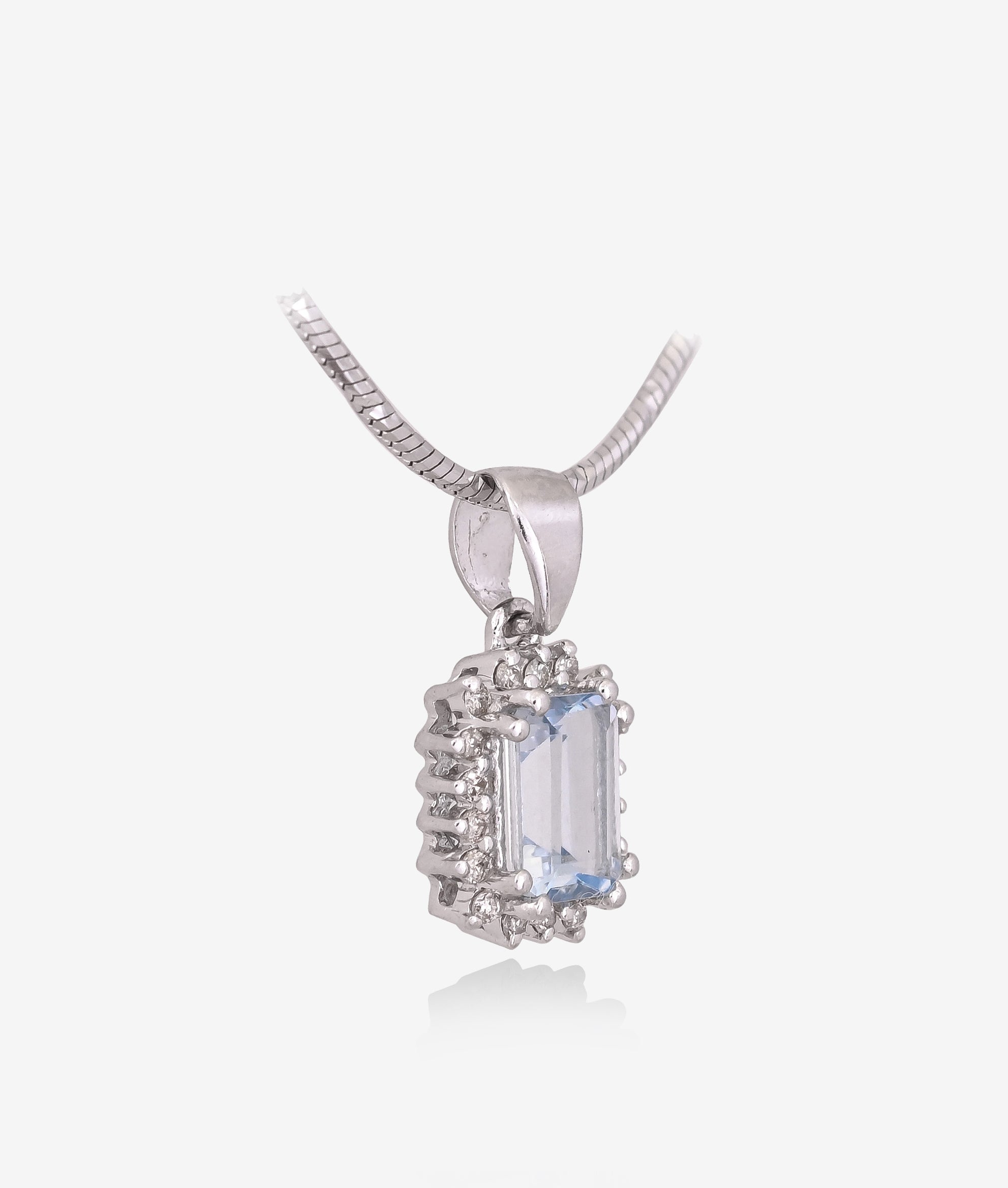 Icy Blue Aqua Diamond Necklace Set of 3 Piece