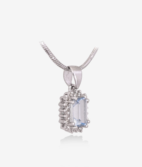 Icy Blue Aqua Diamond Necklace Set of 3 Piece