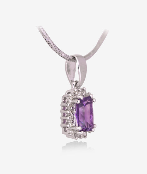 Royal Amethyst & Diamond Necklace Set 0f 3 Peice
