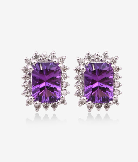 Royal Amethyst & Diamond Necklace Set 0f 3 Peice