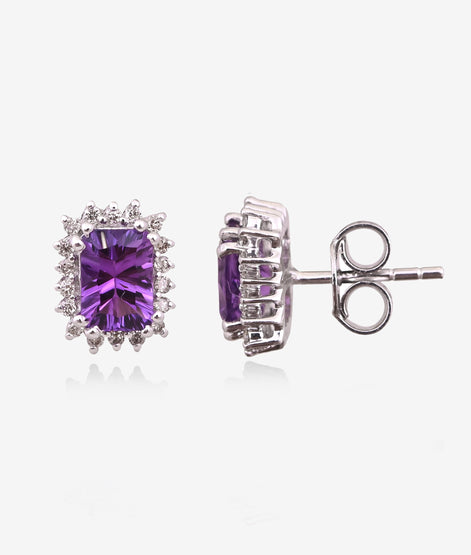 Royal Amethyst & Diamond Necklace Set 0f 3 Peice