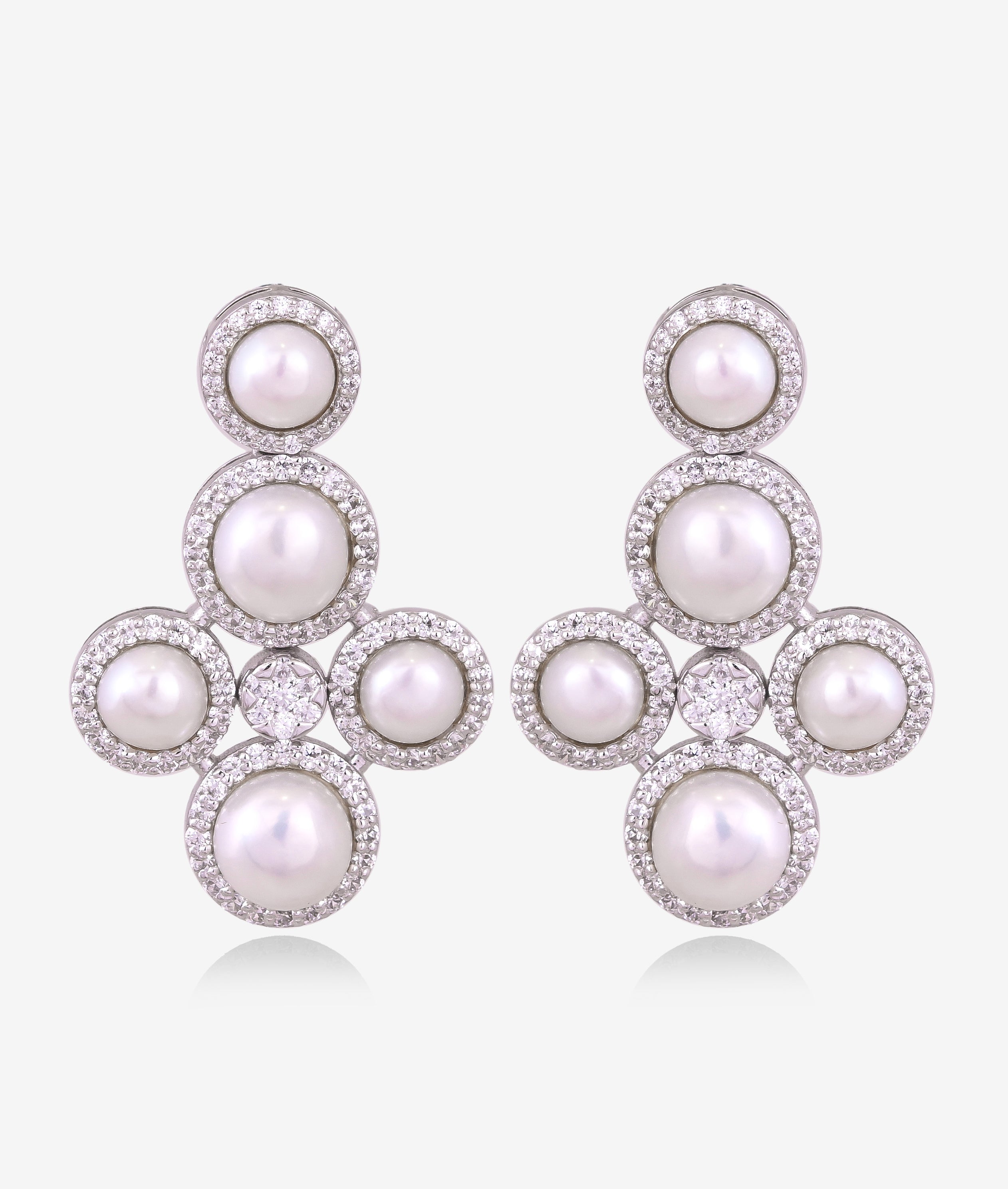 Classic Diamond Pearl Necklace Set