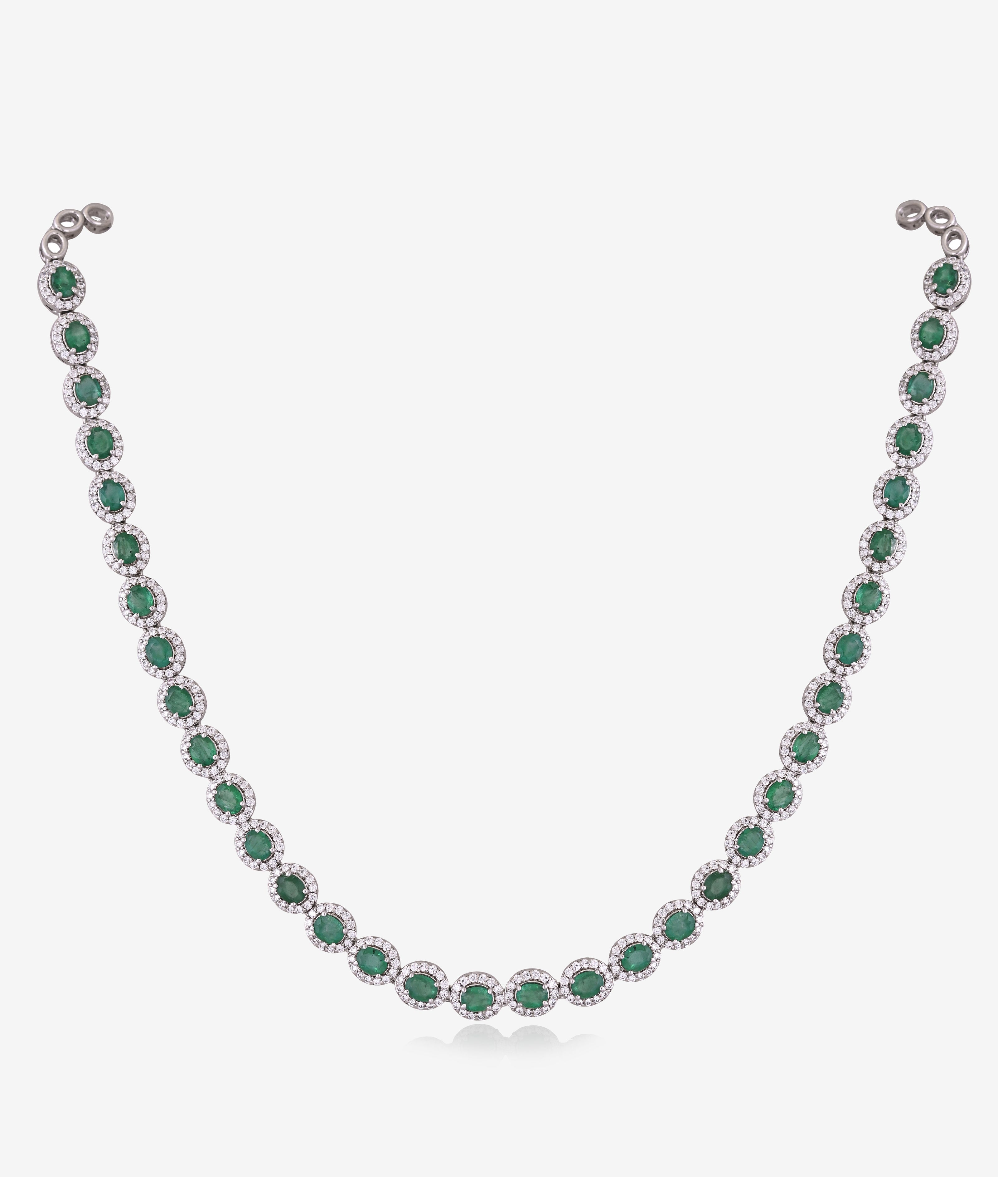 Natural Emerald and Diamond Necklace Set