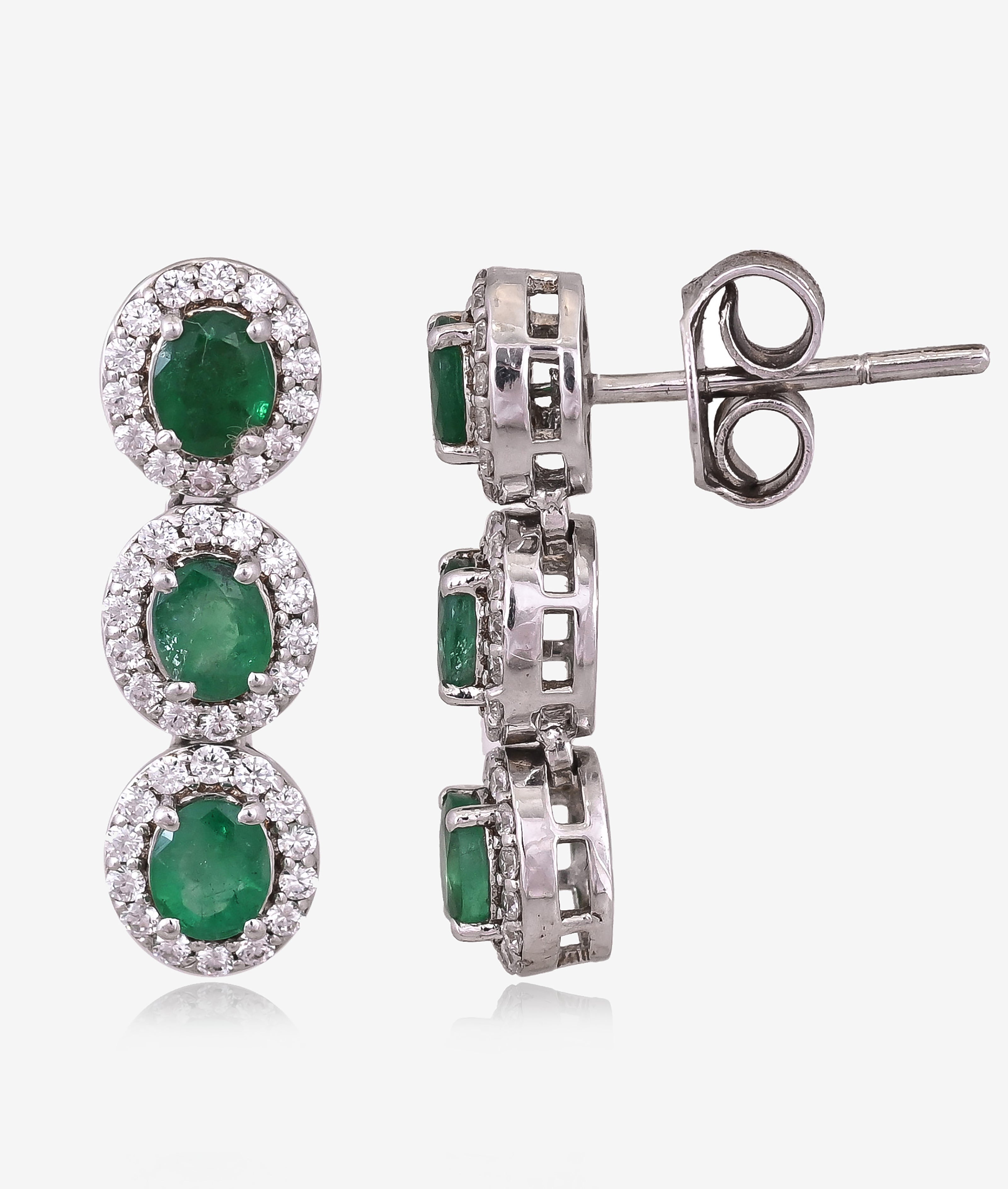 Natural Emerald and Diamond Necklace Set