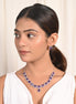 Exotic Tanzanite & Moissanite Halo Necklace Set