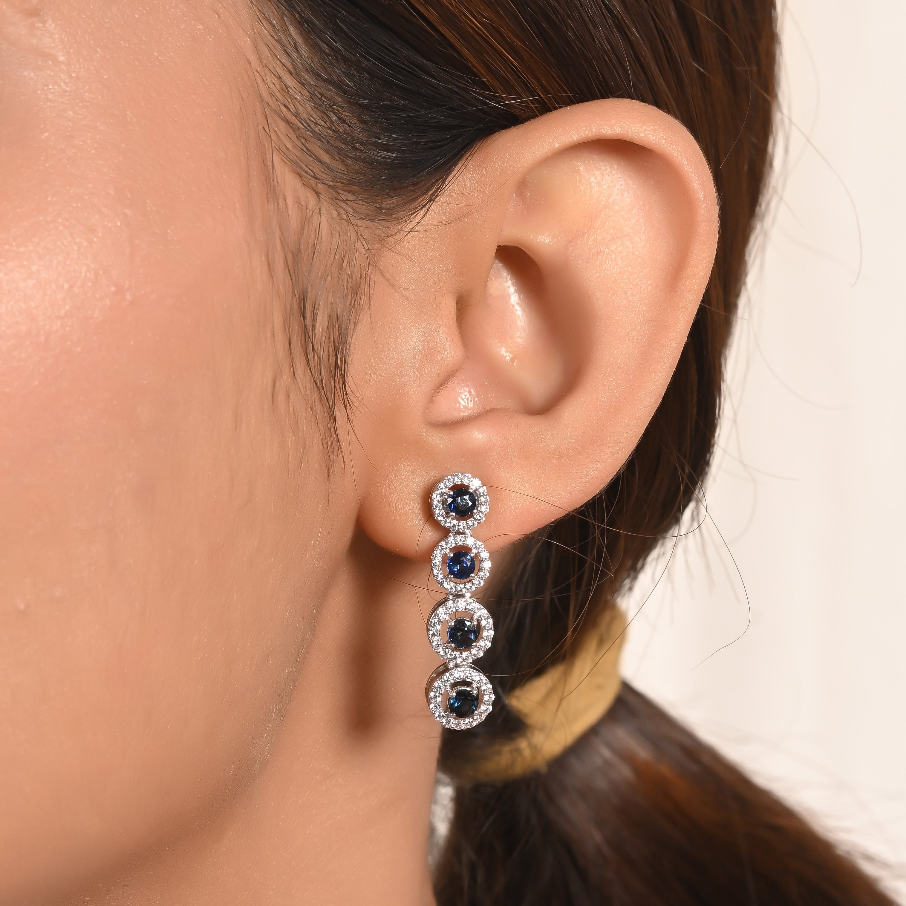 Regal Deep Blue Sapphire Necklace Set