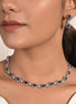 Exotic Tanzanite & Moissanite Halo Necklace Set
