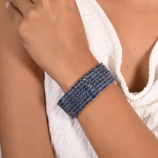Midnight Grid Sapphire Bracelet