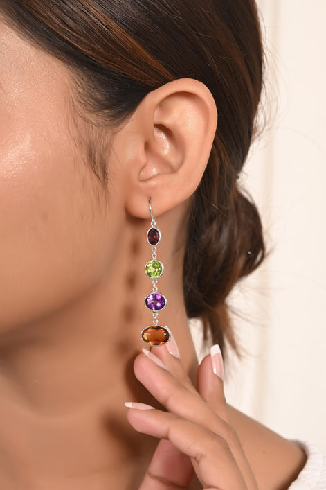 Prismatic Glow Multi-Stone Earrings