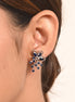 Regal Deep Blue Sapphire Floral Earring