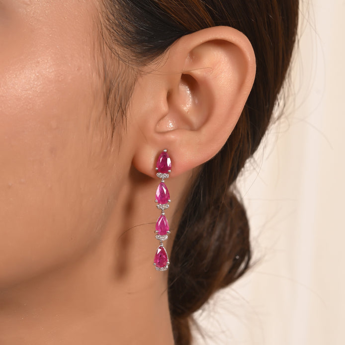 Dazzling Ruby Drop Earrings