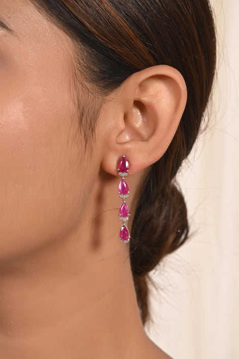 Dazzling Ruby Drop Earrings