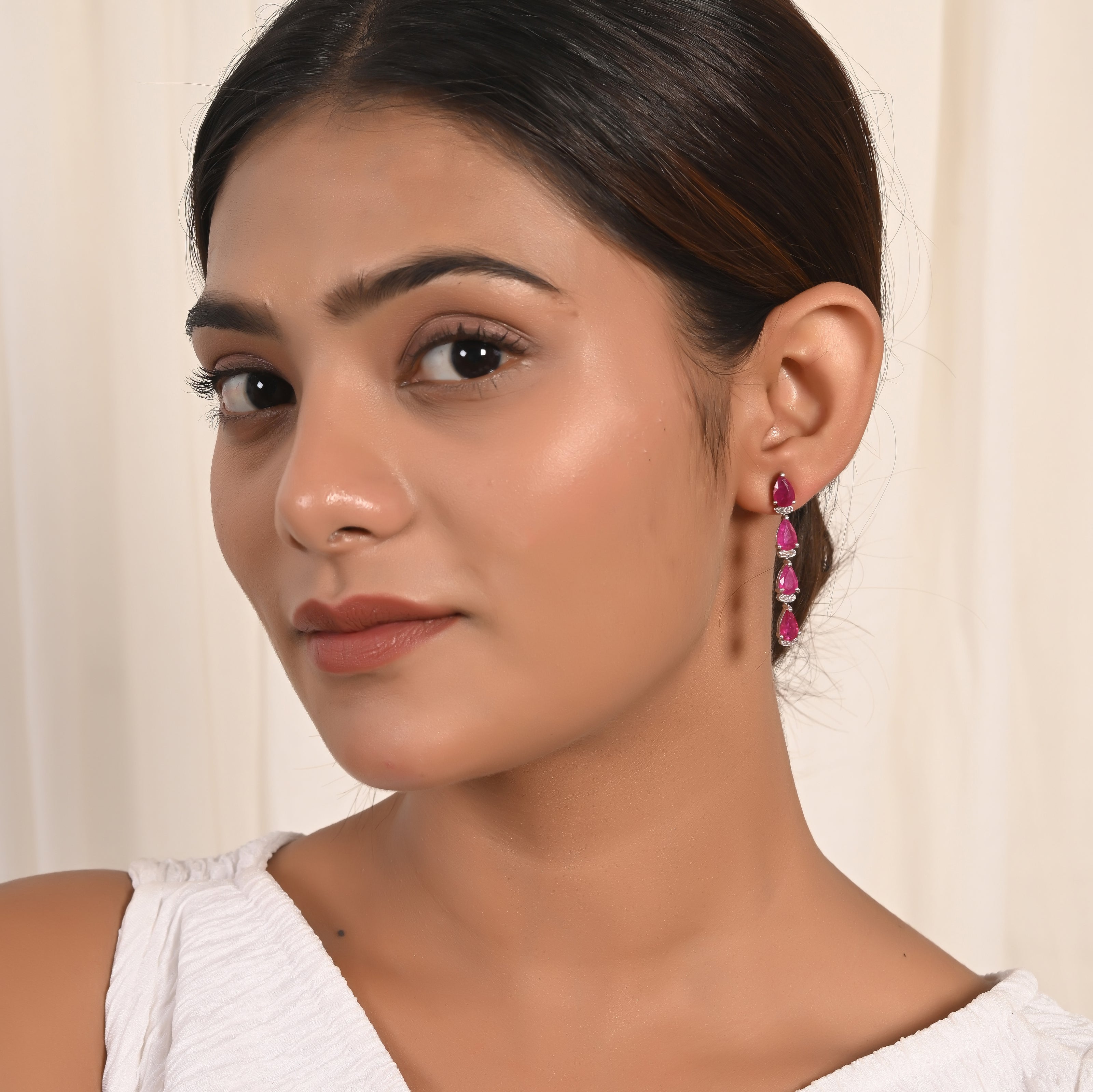 Dazzling Ruby Drop Earrings