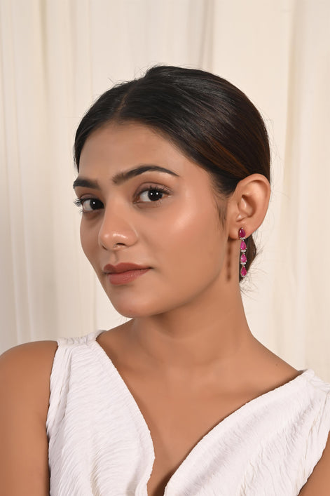Dazzling Ruby Drop Earrings
