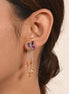 Vibrant Citrtin & Amethyst Briolette Drop Earrings