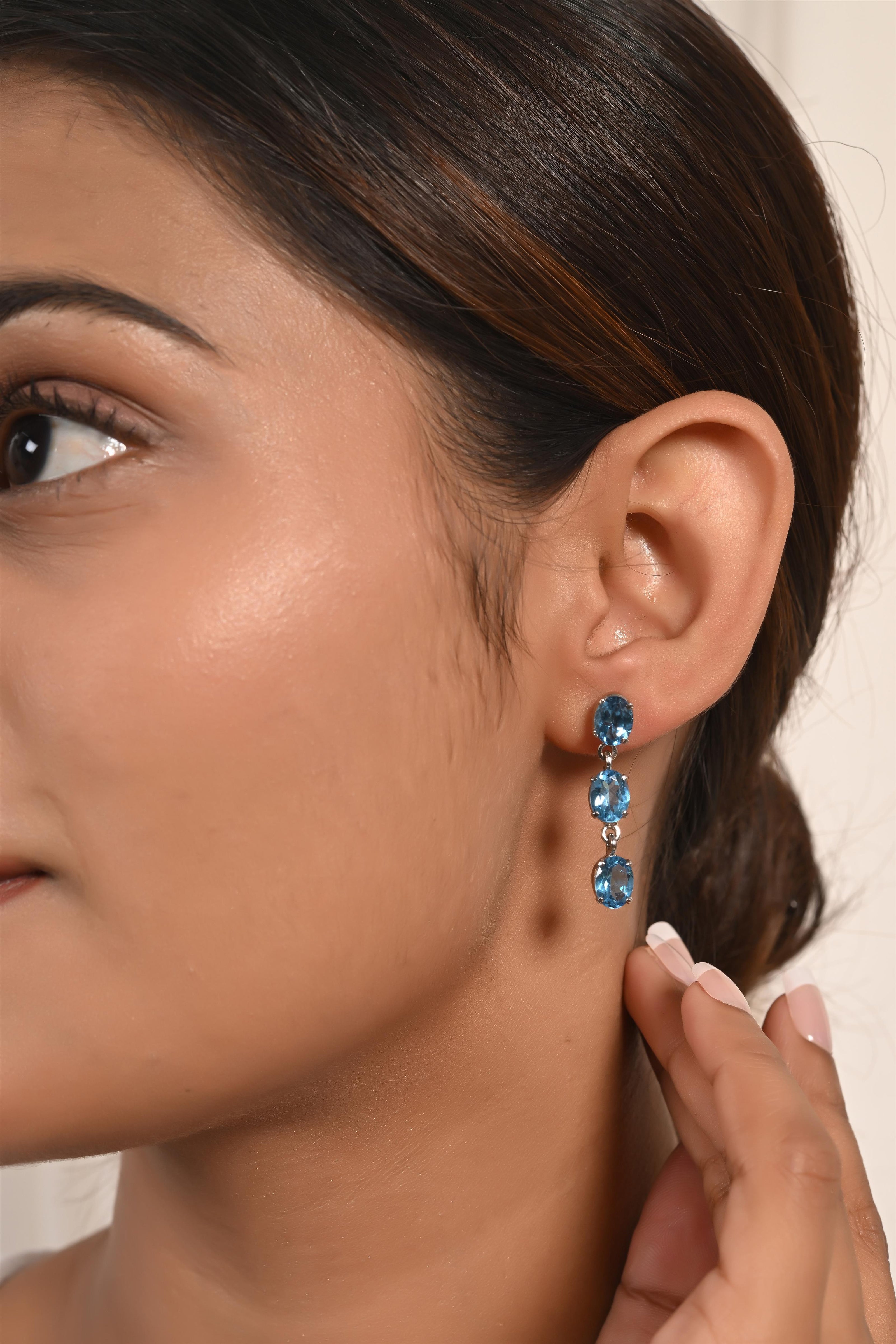 Sky Radiance Blue Topaz Earrings